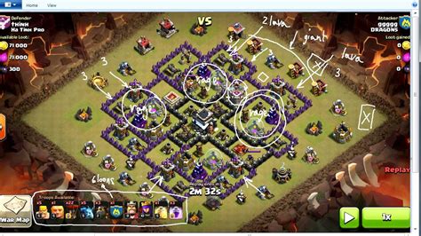 This particular attack ("Zilla Method"), uses all spells for the kill squad, no wall breakers, no hogs. . Clash of clans attack strategy th9